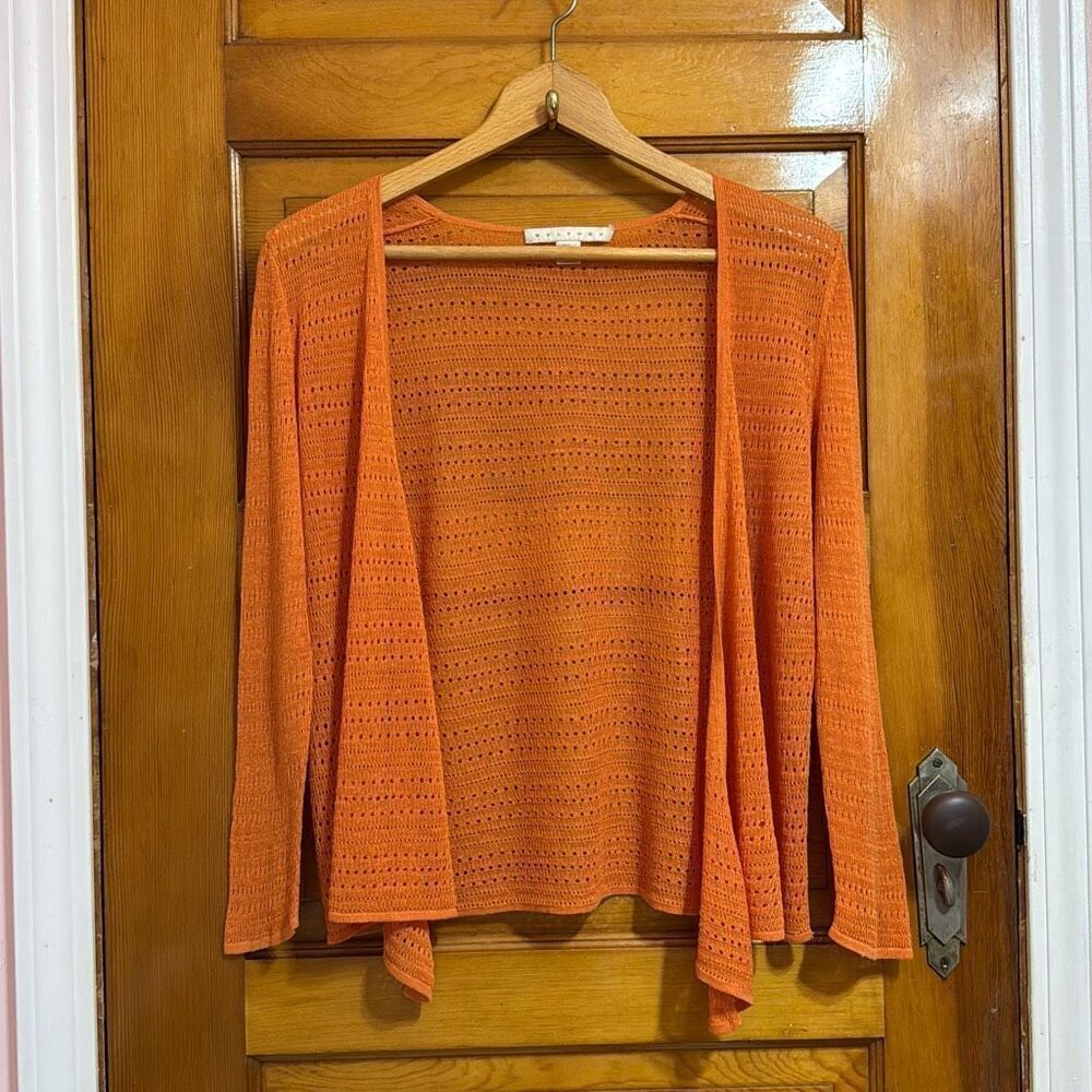 Belford Orange Open Knit Cardigan Women’s Small